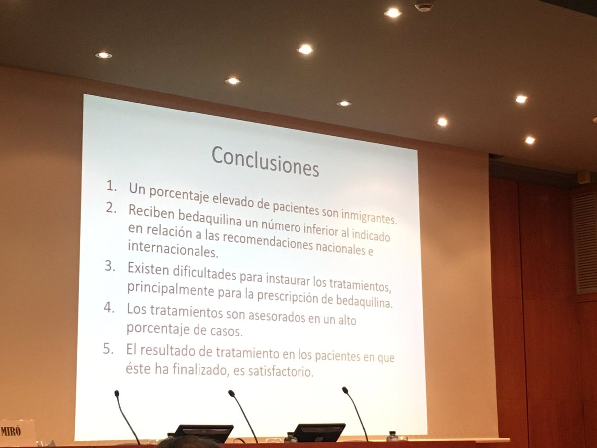 Mesa: proyectos en curso.
Seguimiento de pacientes con #Tuberculosis resistente en España. Datos preliminares. Dr Jose Mª García #worldtbday #diamundialtb