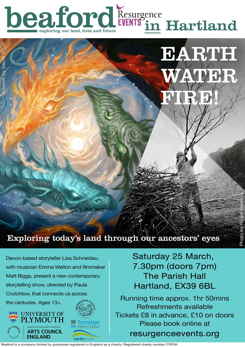 THIS WEEK IN #NORTHDEVON - the final two performances of the tour...
Earth, Water, Fire! 
Friday 24th - Chulmleigh
Saturday 25th - Hartland
beaford.org/events