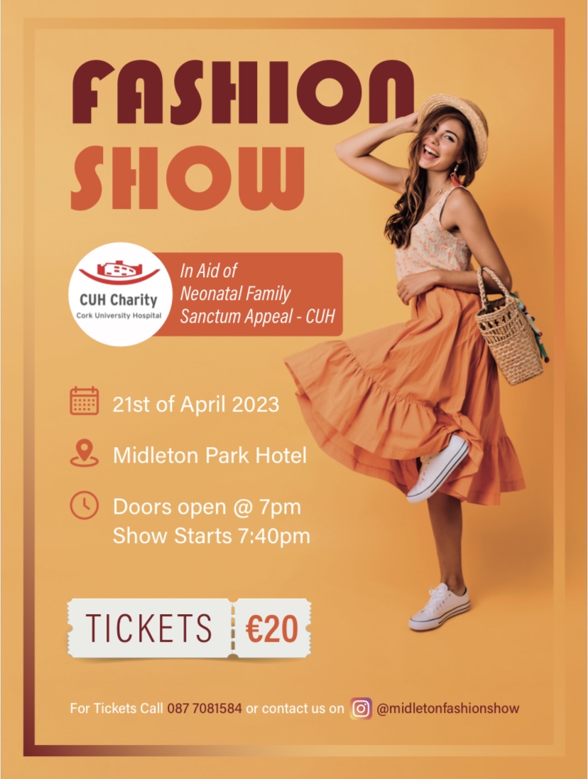 CUHCharity's tweet photo. Love #fashion? Get your tickets to Midleton #FashionShow.
In aid of #CUH #NeonatalFamilySanctumAppeal, there’ll be designs from 14+ high street & online #fashionoutlets on show. Plus, 6 pop-up-shops to get your spring & summer looks ready.
Buy tickets: https://t.co/IQFY61LFoi https://t.co/4Zo4Bl2LTW
