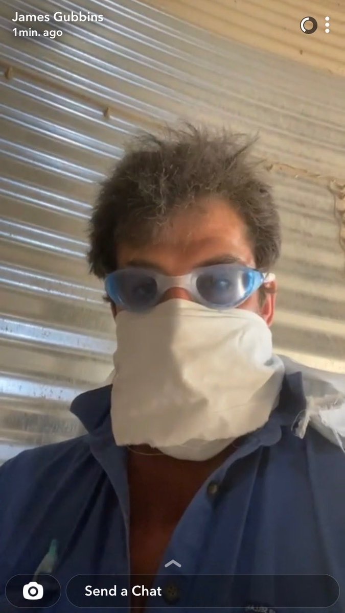 It might’n be trendy but works well against the dust while getting the last couple of loads out of the flat bottom