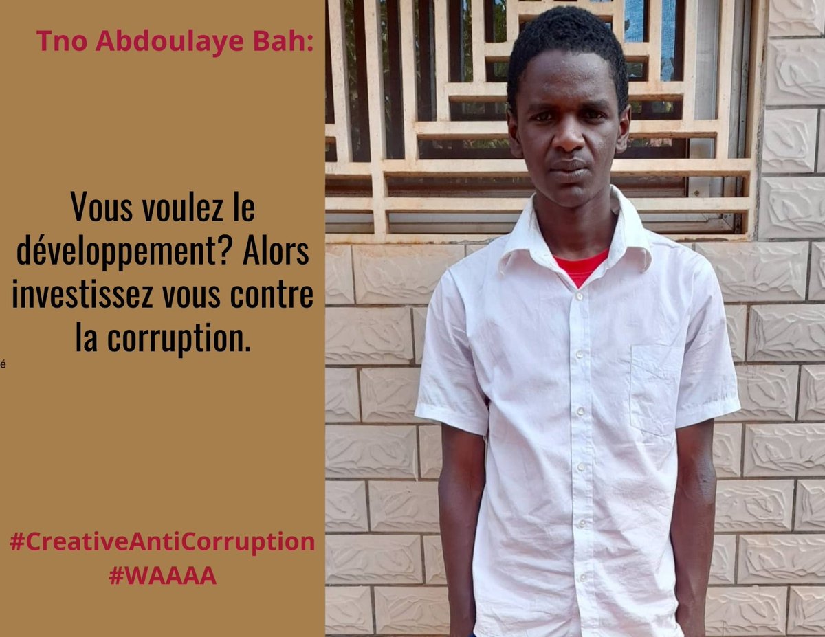 CitoyensPaix's tweet photo. #StopCorruption
#WAAAA
#CreativeAntiCorruption
@AFD_France @anlcguinee @niallee04 @OpenSocietyAfr https://t.co/qLm7hMv1Wg