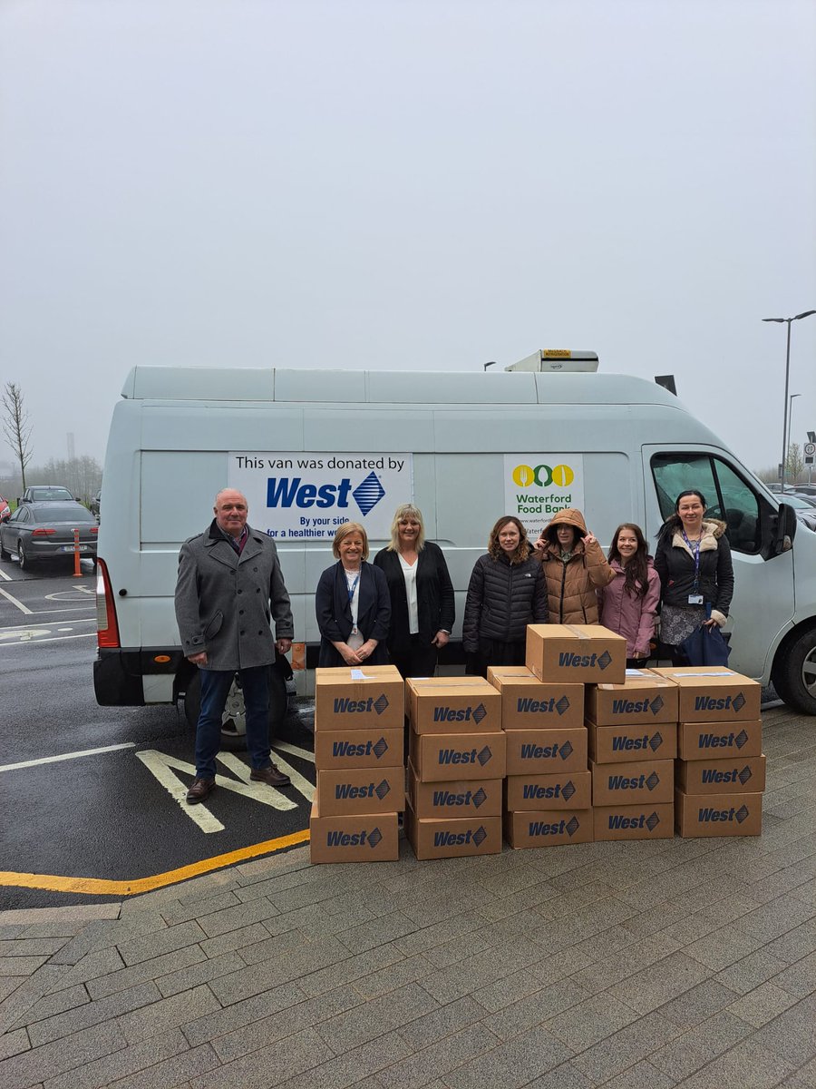 Thank you to <a href="/WestPharma/">West Pharmaceutical Services, Inc.</a> for their wonderful food drive, which they presented to us at their premises I. Waterford. We are so grateful for all donations, which help us to meet the ever o creasing demand for food within our community.