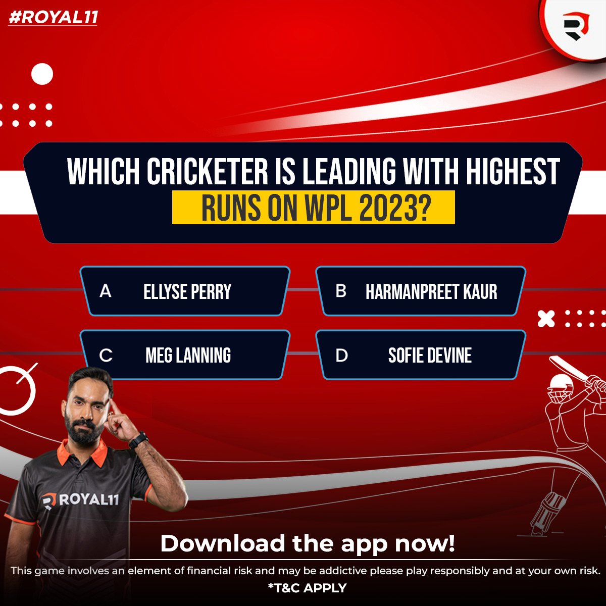 royal11official's tweet photo. #QuizTime
Hey cricket buffs, time to test your knowledge! 😉
Let us know the answer in the comments 👇
Follow #Royal11 for more such fun games & trivia!
.
.
.
.
#Royal11 #Royal11official #fantasy #quiz #funtime #guessinggame #royalty #royalcash #royaltyforroyals #Trivia https://t.co/7xnpT5Bslz