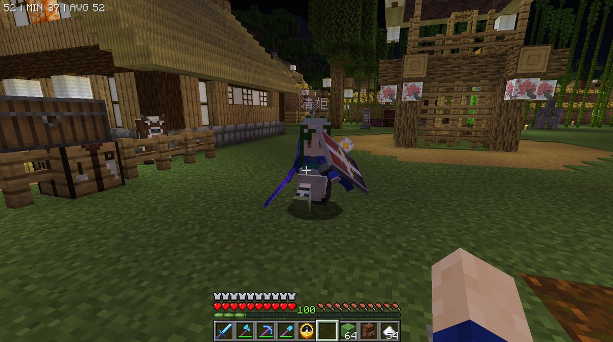 ComanHoliday's tweet photo. ＃Minecraft #マイクラ #LittleMaidReBirth #FarmersDelightMod　
すっかり夜も更けてしまったなぁ
ごめんねお清ちゃん、じゃあ帰ろうか(*´ω`*)
(*´ω`*)ﾉｼ ﾅﾃﾞﾅﾃﾞ
(*´ω`*)ﾉｼ ﾅﾃﾞﾅﾃﾞ https://t.co/rcwX37upwI
