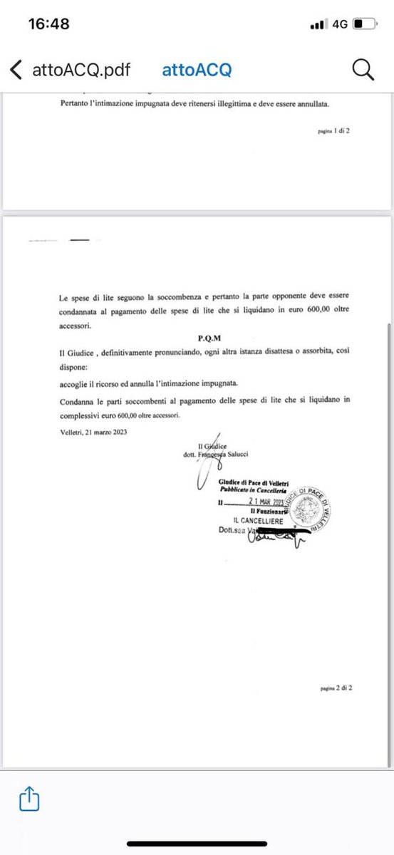 CROLLA IL CASTELLO DELLE #MULTE OVER 50
Prima rilevante sentenza che travolge l'#obbligo #vaccinale per gli ultra 50enni. Il #MinisterodellaSalute non aveva potere di delega nei confronti della #AgenziadelleEntrate. Chiunque ha patito un #danno dovrà essere risarcito.