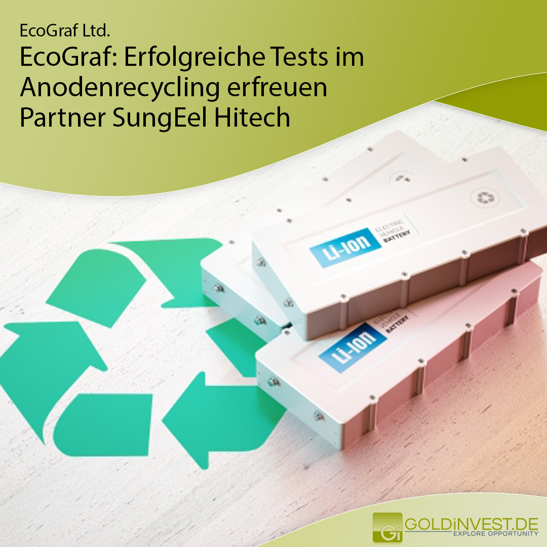 GOLDINVEST_de's tweet image. 🔋EcoGraf: Erfolgreiche Tests im Anodenrecycling erfreuen Partner SungEel Hitech🔋

EcoGraf kann jetzt einen wichtigen Erfolg auf dem Weg zu diesem Ziel vermelden. 

Jetzt mehr erfahren ▶️▶️ goldinvest.de/weitere-meldun…

$EGR #Graphit #Elektromobilität #Energiewende #EcoGraf #SungEel
