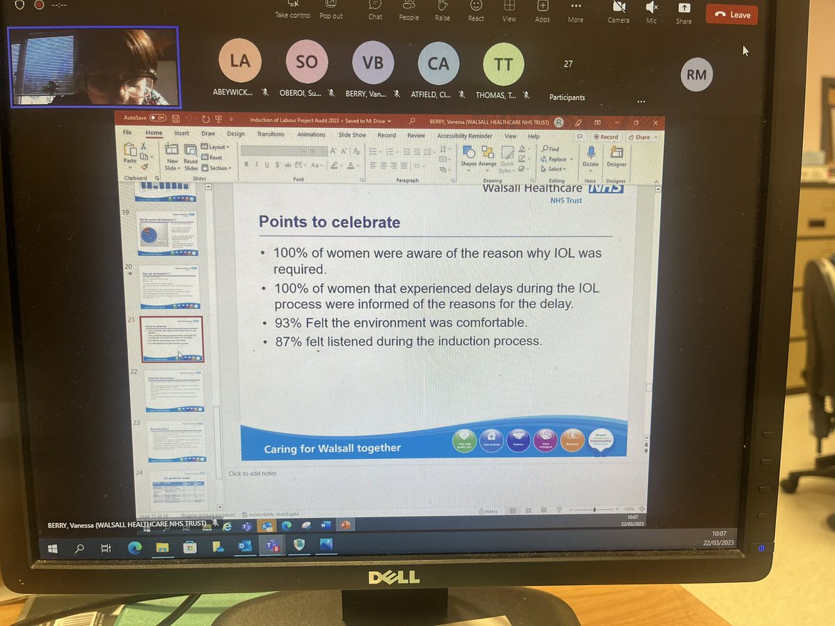 Our lovely @abyepes presenting baseline data for our QI project on induction of labour! Ensuring patient experience is at the heart of our improvement work! 
#safematernitycare @charlec17 @josellwright @JulieNewton8 @laurapa89282238 @MvpWalsall