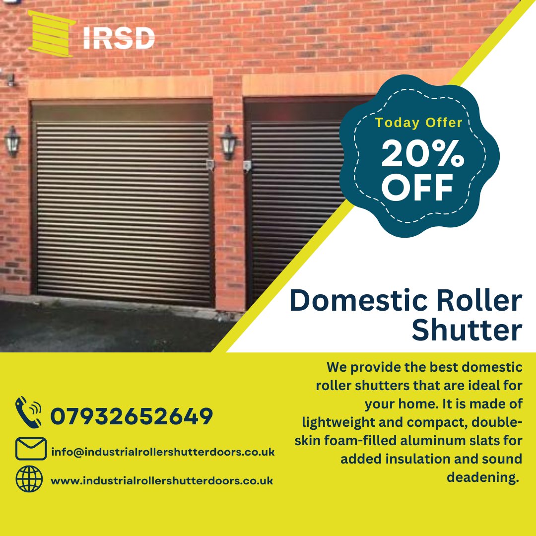 industrialroll2's tweet photo. Itโs Offer Day! Get 20% OFF all our domestic roller shutters TODAY only! Upgrade your home today and keep your family safe in style. Call now: +44 7932652649
Website: https://t.co/iiTTg39WXa
#industrialrollershutterdoors #Domesticrollershutters #domesticrollershutter #fireshutter https://t.co/AQZWbW91bs