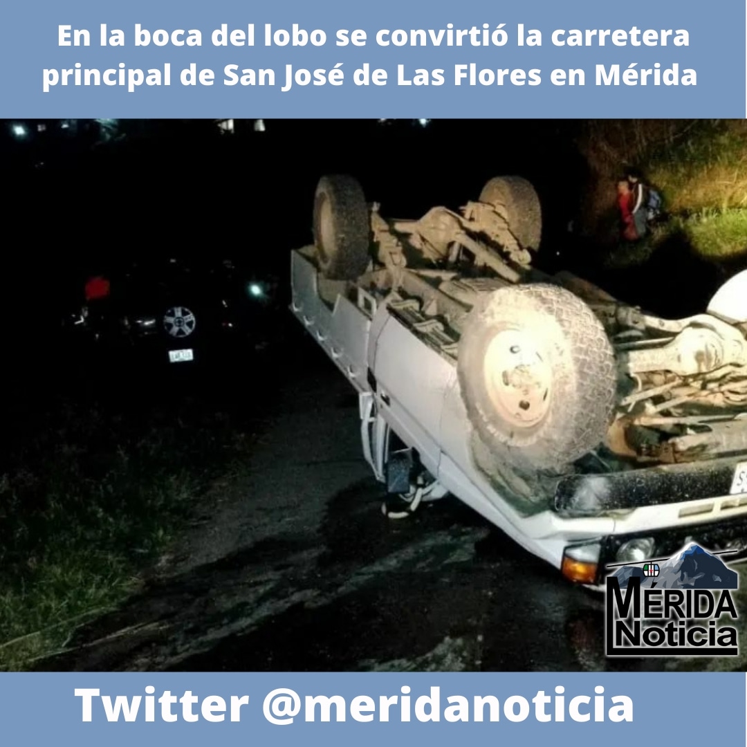 MeridaNoticia's tweet photo. Mérida Noticia... ¡Es noticia!

En una guillotina se ha convertido la carretera del barrio San José de Las Flores alto en Mérida.

La noche de este martes cuando una camioneta tipo Toyota de tolva con seis personas a bordo se volcó en plena vía. 

https://t.co/ervzz7hGig https://t.co/Osn0kbUSCz