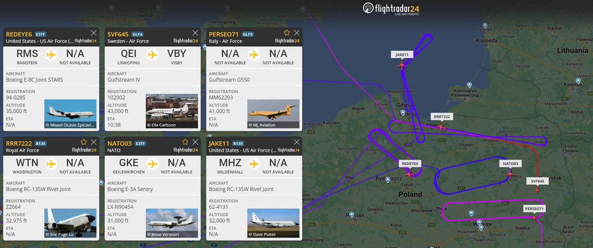 flightradar24's tweet photo. A lot of reconnaissance/surveillance aircraft can be tracked near the Russian/Belarus border today.

https://t.co/aeG81u01Eq https://t.co/XQ5Dt52xGU