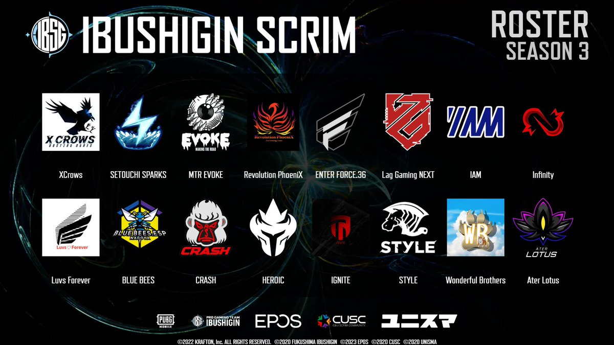 PubgmUnisma's tweet photo. [ IBUSHIGIN SCRIM ] 
Season3 Day2

PRIZE
🏆優勝 - ￥10,000
🏅モストキル - EPOSゲーミングヘッドセット

配信
https://t.co/aOTSzO8pXr

START 21:00
4Rounds : E-S-M-E

どうぞ宜しくお願い致します！

#ユニスマ
#IBSGSCRIM
#PUBGMOBILE
@ibsg_jp https://t.co/ET8eFNlItk