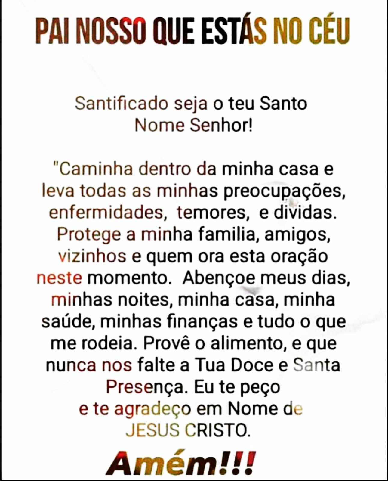 Pousada Santa Cecília - ORAÇÃO FICA COMIGO, SENHOR (Santo Padre