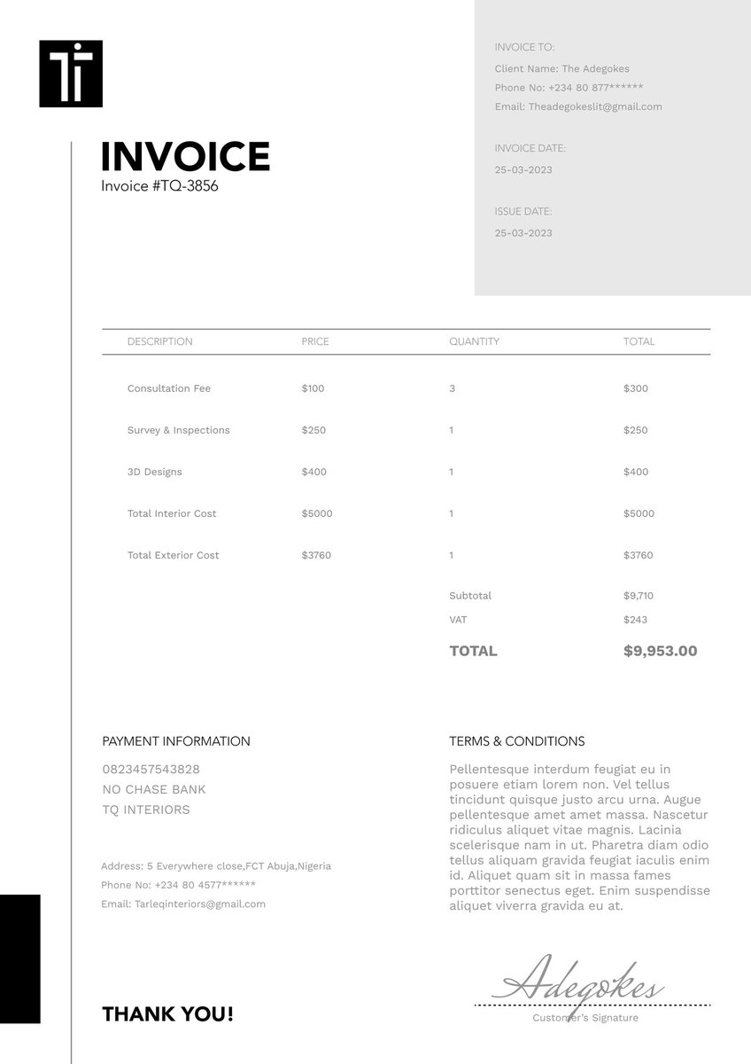 Finally opened Figma today and designed an invoice 

#dailyuichallenge