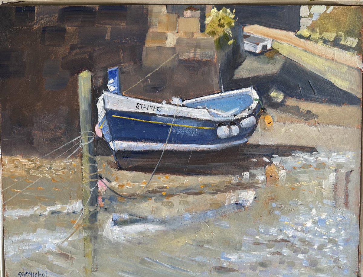 staithesartist's tweet photo. September in Staithes #Beck #doubleender #capturingthelight #oils #marineart #fishing #village #YorkshireCoast https://t.co/goac7RnZ60