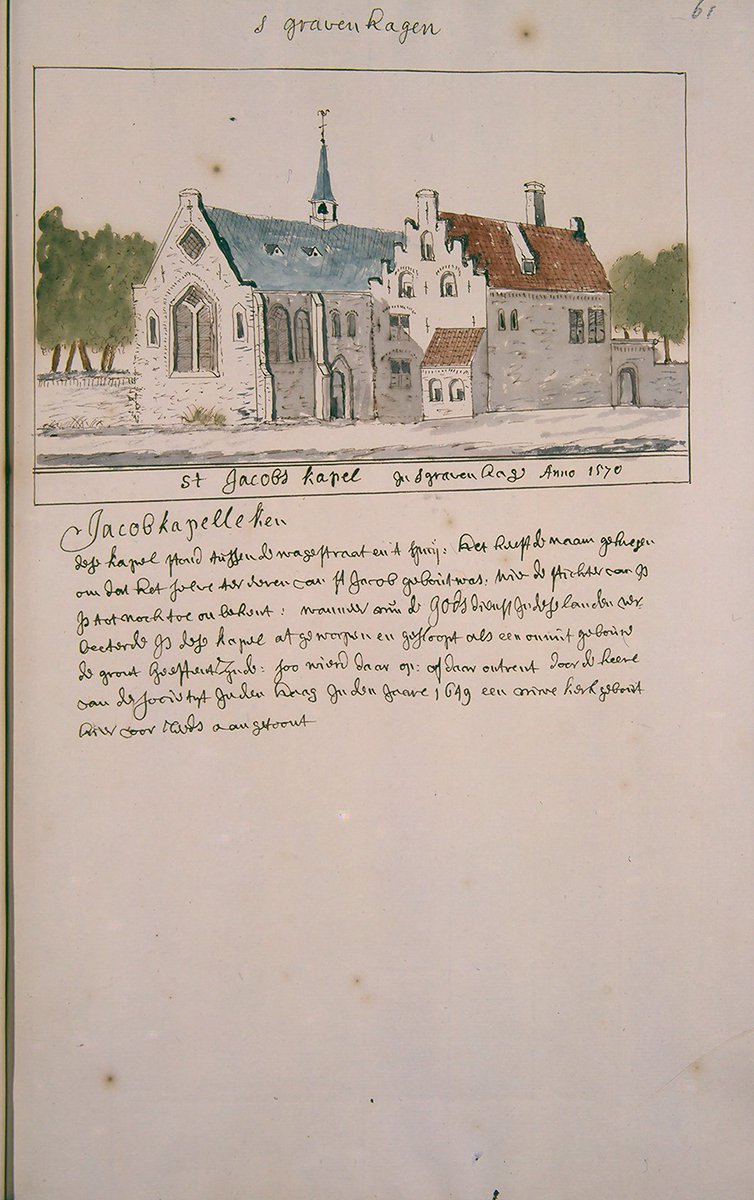 AdvanderZee's tweet photo. UIteraard is er in de collectie #Schoemaker ook veel over Den Haag opgenomen. Zelfs het verdwenen Den Haag. Schoemaker liet o.a. tekeningen maken van de Mariakapel, Jacobskapel en St. Anthoniskapel naar een schilderij uit 1570. https://t.co/1JLpNxC7Bp