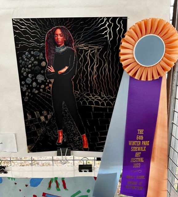 Congratulations to all the artists who represented Gotha at the Winter Park Art Festival over the spring break. Special shout-out to three students- Melissa Lochard for receiving WPAF Award of Distinction, Alexis Ownby and Samela Ferreira for receiving Honorable Mention! 🎨 💜🐻