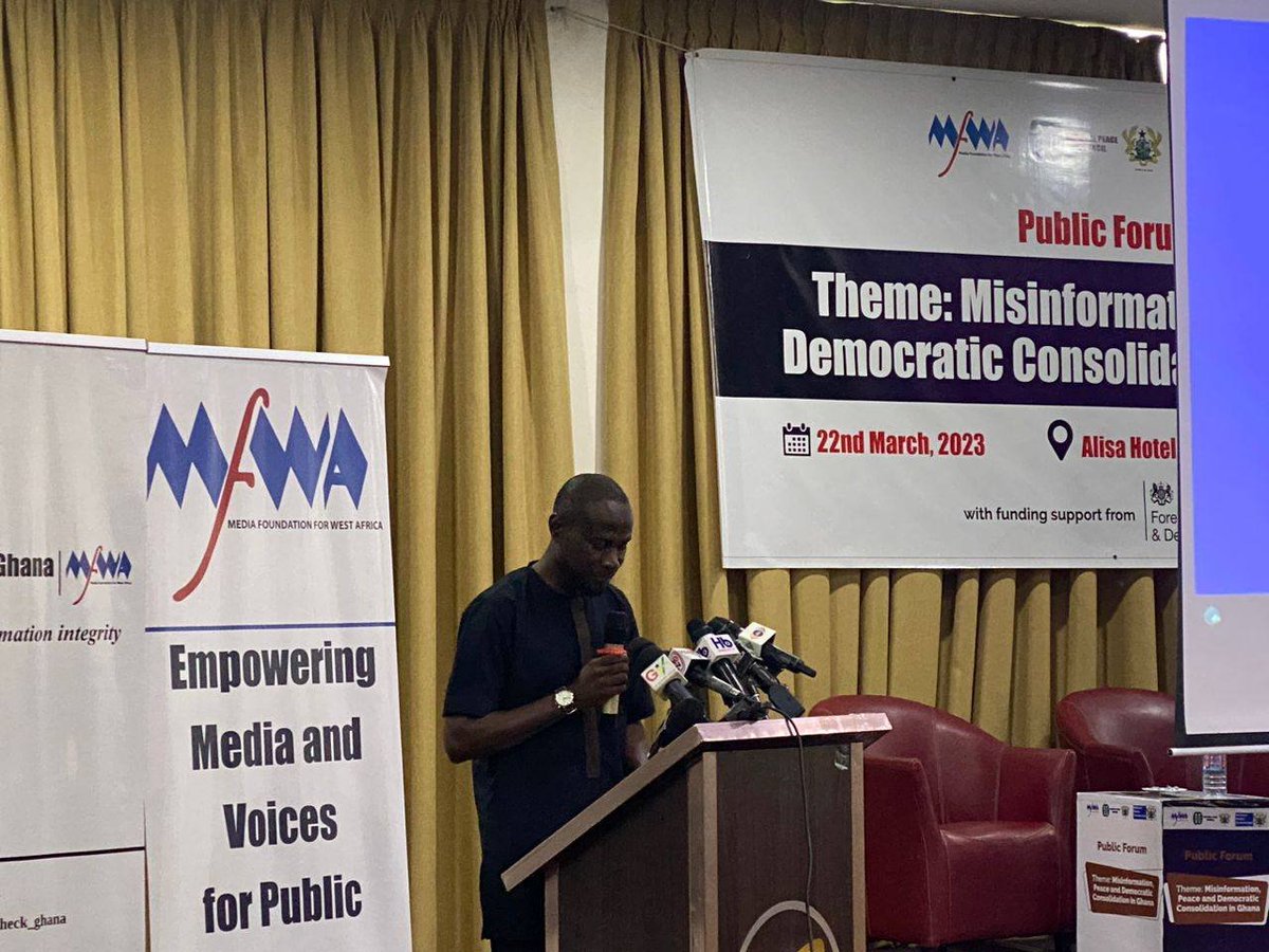 factcheck_ghana's tweet image. During elections, disinformation is used to confuse voters with the vast amount of conflicting information - Muheeb Saaed, Manager, Freedom of Expression, @TheMFWA

 #CounterMisinformation
#CounterDisinformation
#MFWA
#FactCheckGhana