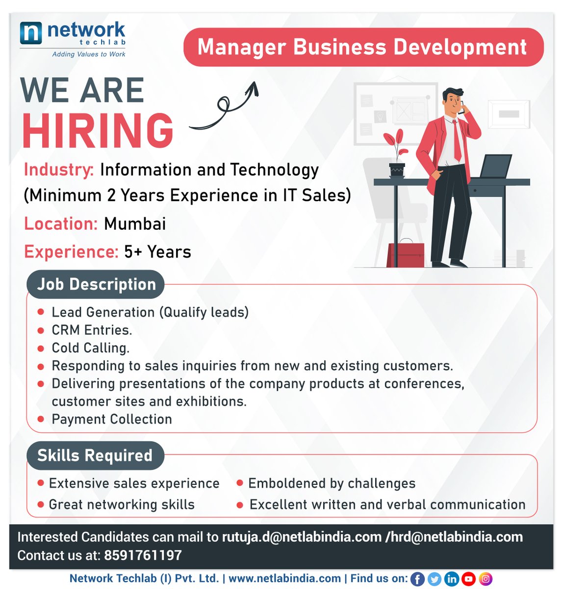 Get a mind blowing opportunity to work as a business development manager in the IT domain with the fastest growing organization in the country. 

#ntipl #career #jobs #opportunity #hiring #developmentmanager #business