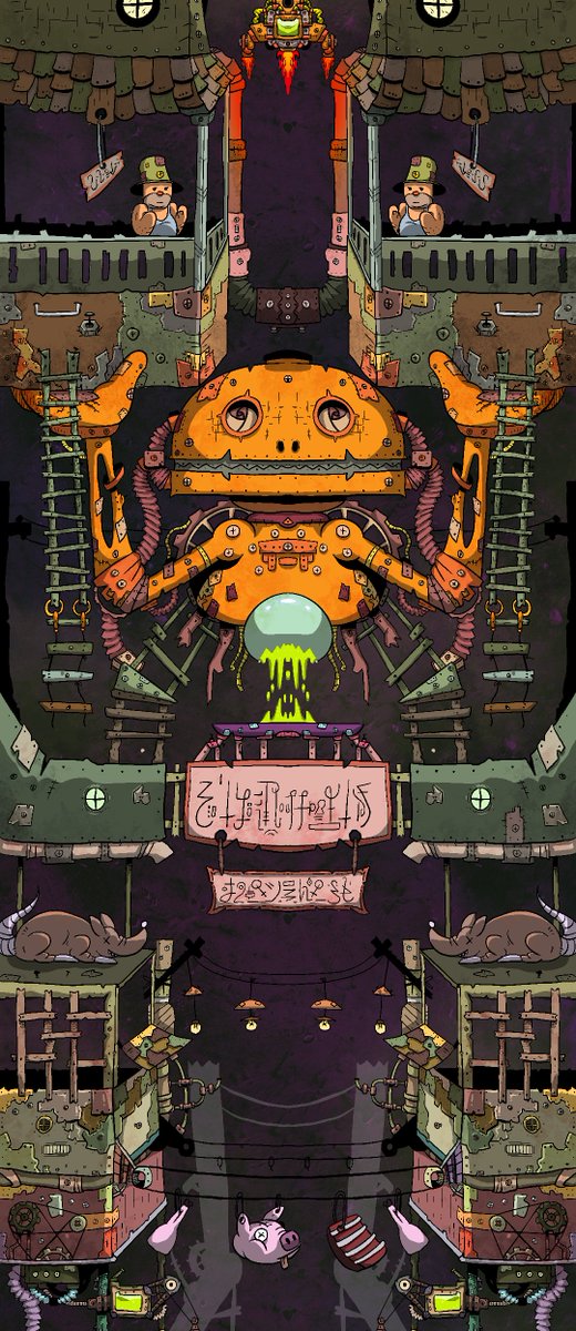 OnlyLager's tweet photo. "Escape from Battery Town"
1080x12450

curator: @xdivisjon 
available on @niftygateway 
https://t.co/Lnuke46CRE

game set in a dystopian universe, about the struggle of humans against a retro futuristic artificial intelligence dictatorship living in the upper world. https://t.co/bQejirBHYR