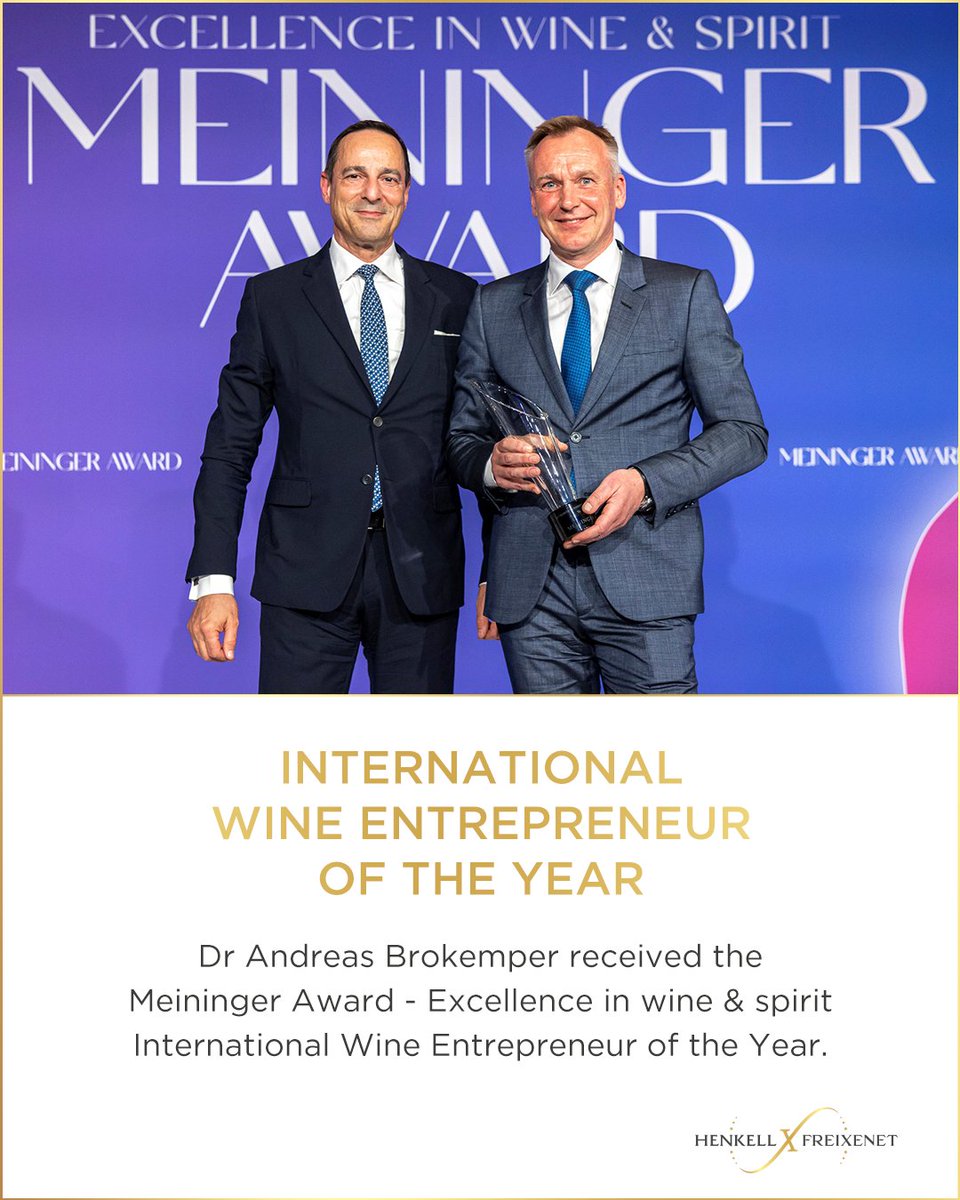 This years award for International Wine Entrepreneur of the Year went to Dr Andreas Brokemper, CEO of Henkell Freixenet and the driving force behind the
increasingly international outlook and dynamic development. 

Photo: Sascha Kreklau 

#HenkellFreixenet #HXFinternational