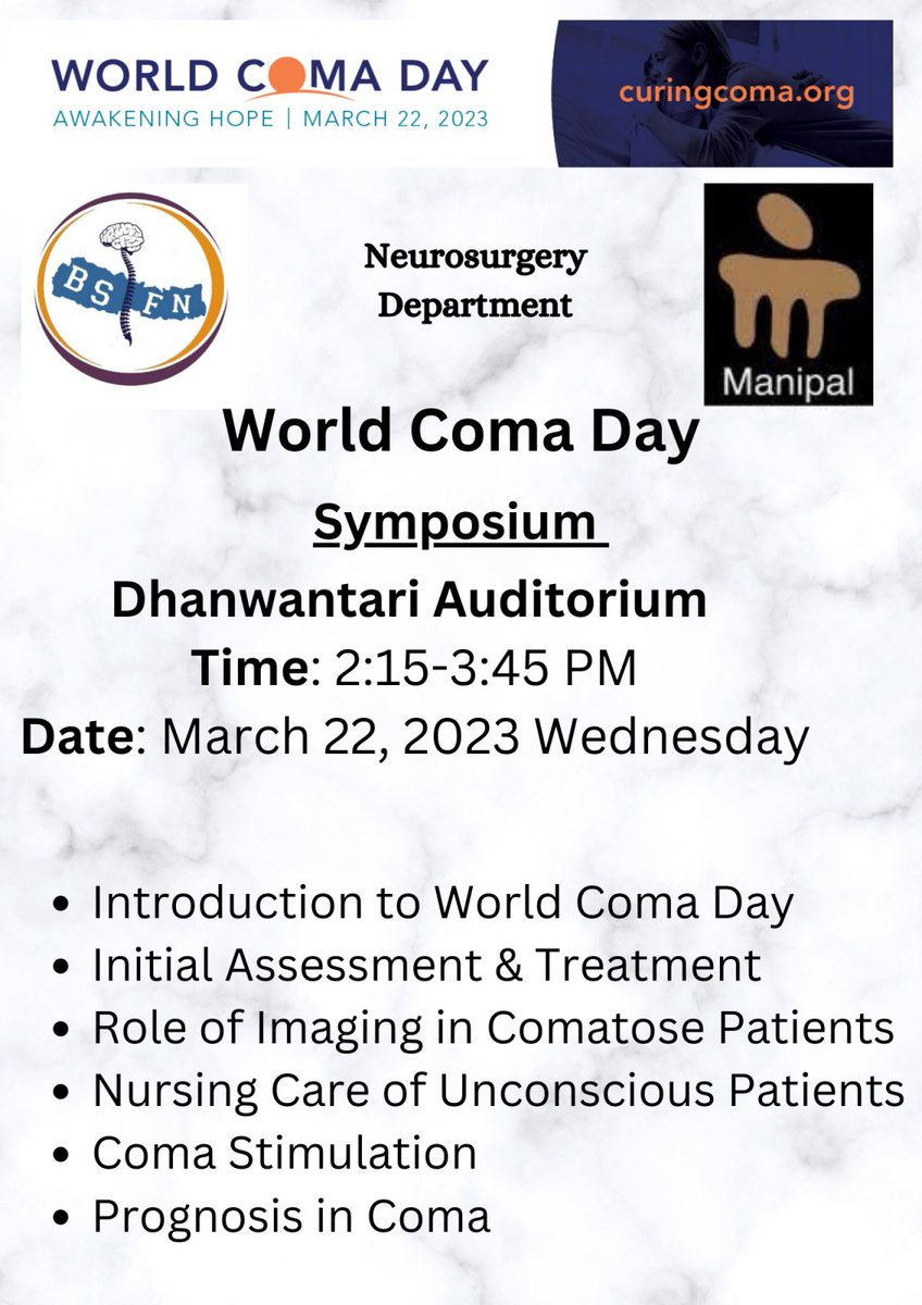 dr_balgopal's tweet photo. #worldcomaday
#curingcoma
Awakening Hope https://t.co/bbLGbaru9D