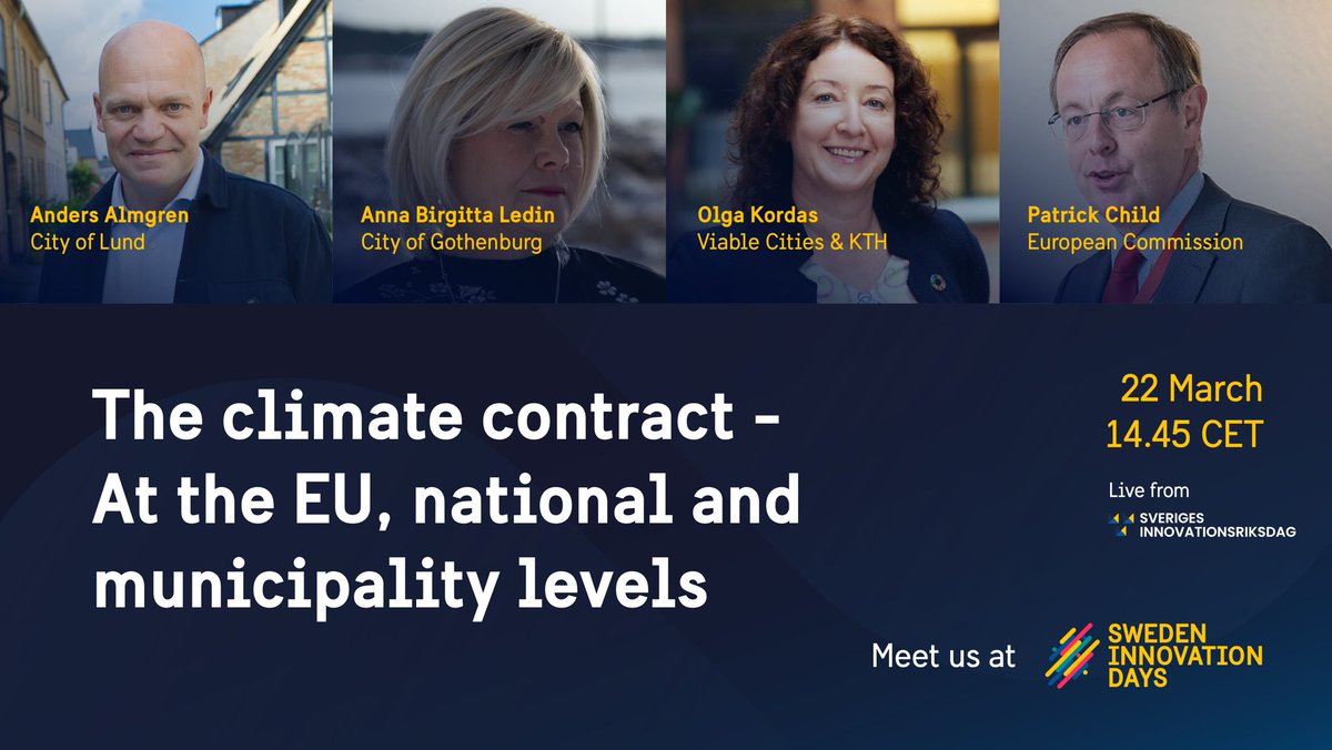KordasOlga's tweet photo. Looking forward an inspirational conversation on #ClimateCityContract as a governance innovation with brilliant colleagues! #SwedenInnovationDays @ViableCities @NetZeroCitiesEU @vinnovase @FormasForsk @Energi_mynd @KTHuniversity #MissionCities @lundskommun @gbgnarastorstad https://t.co/hb6L50utnX