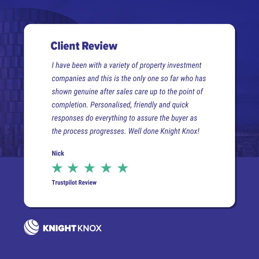 KnightKnox's tweet photo. ⭐⭐⭐⭐⭐
We have an expert team of sales and after-sales staff that will assist you throughout the purchase process, ensuring your investment journey is as seamless as possible.
Expand your portfolio today: https://t.co/CwyAZH2mci
#Invest #UKProperty #BuyToLet #KnightKnox https://t.co/nSLKbjOWG3