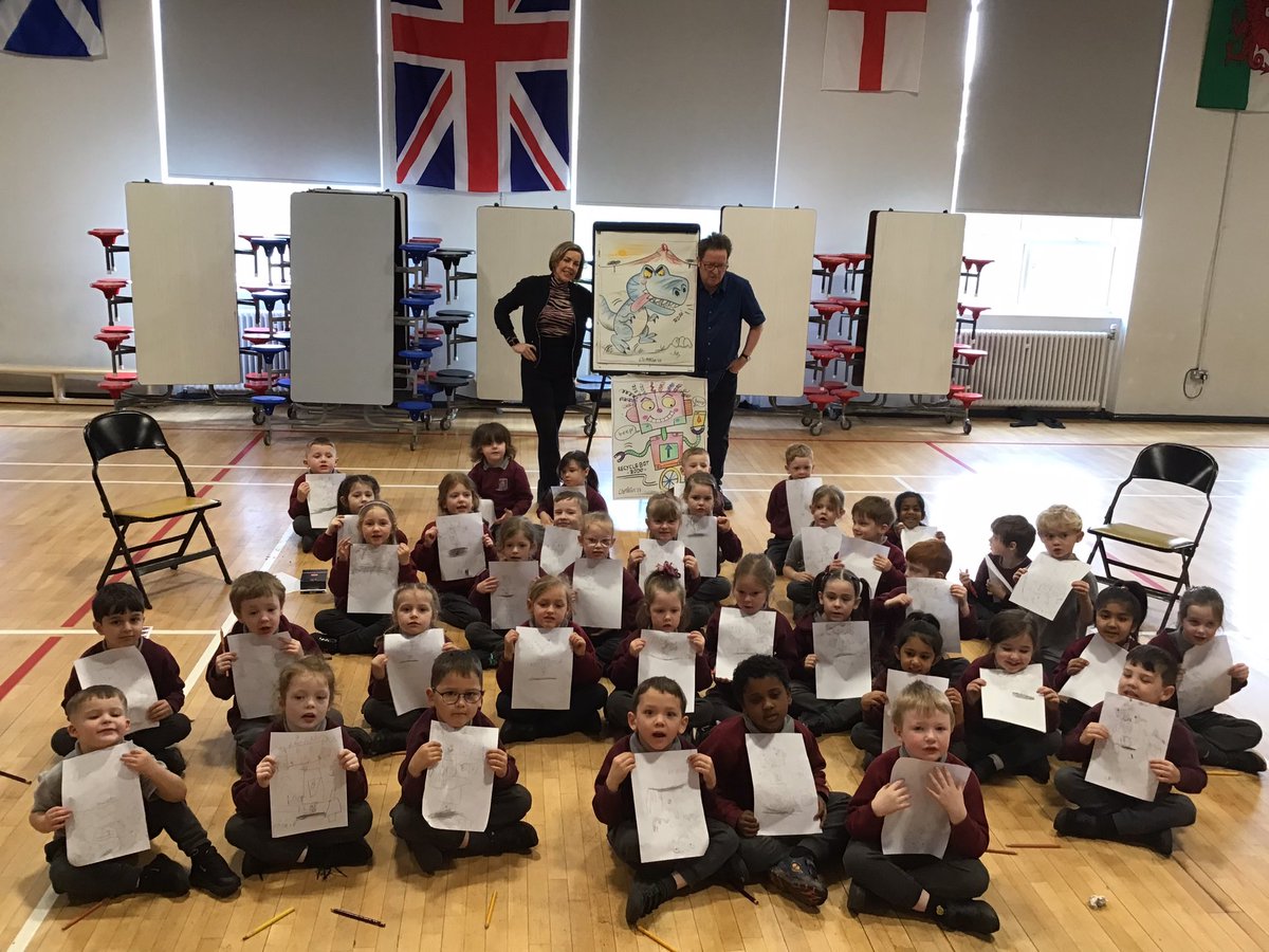 BPS_Picasso's tweet photo. We have enjoyed our visit from Poet, Paul Cookson and illustrator, Liz Million this morning. We have created our own poem about a robot and illustrated our very own robots! @BlackrodPSch https://t.co/zbqpNvxT8X