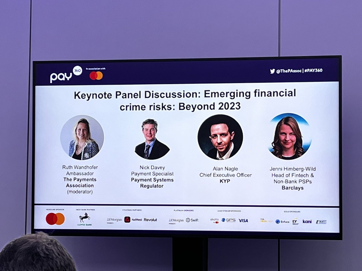 #PAY360 Emerging #financialcrime risks.  Crypto being used, not directly, to launder money. Barclay’s Jenni Himberg-Wild touches on creating a culture of continually assessing risk - peel the layers back and look at the core of the behavioural risk. We couldn’t agree more!