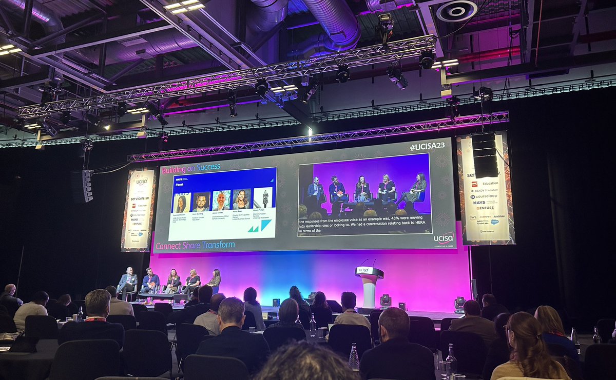 Great CIO panel hosted by @HaysWorldwide at @UCISA #UCISA23 Leadership Conference talking about technology talent of the future and harnessing the power of Higher Education. Some interesting points raised, and a great Q&A section!