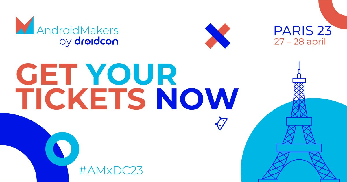 AndroidMakersFR's tweet image. 1 week left to get your 'regular ticket' to #AMxDC23 🇫🇷 Don't miss out on 2 days of 90+ inspiring #Android talks, workshops, codelabs, networking opportunities & more. Meet us in Paris for the #AndroidDev event of the year.
Learn more here: buff.ly/3JrGo5j