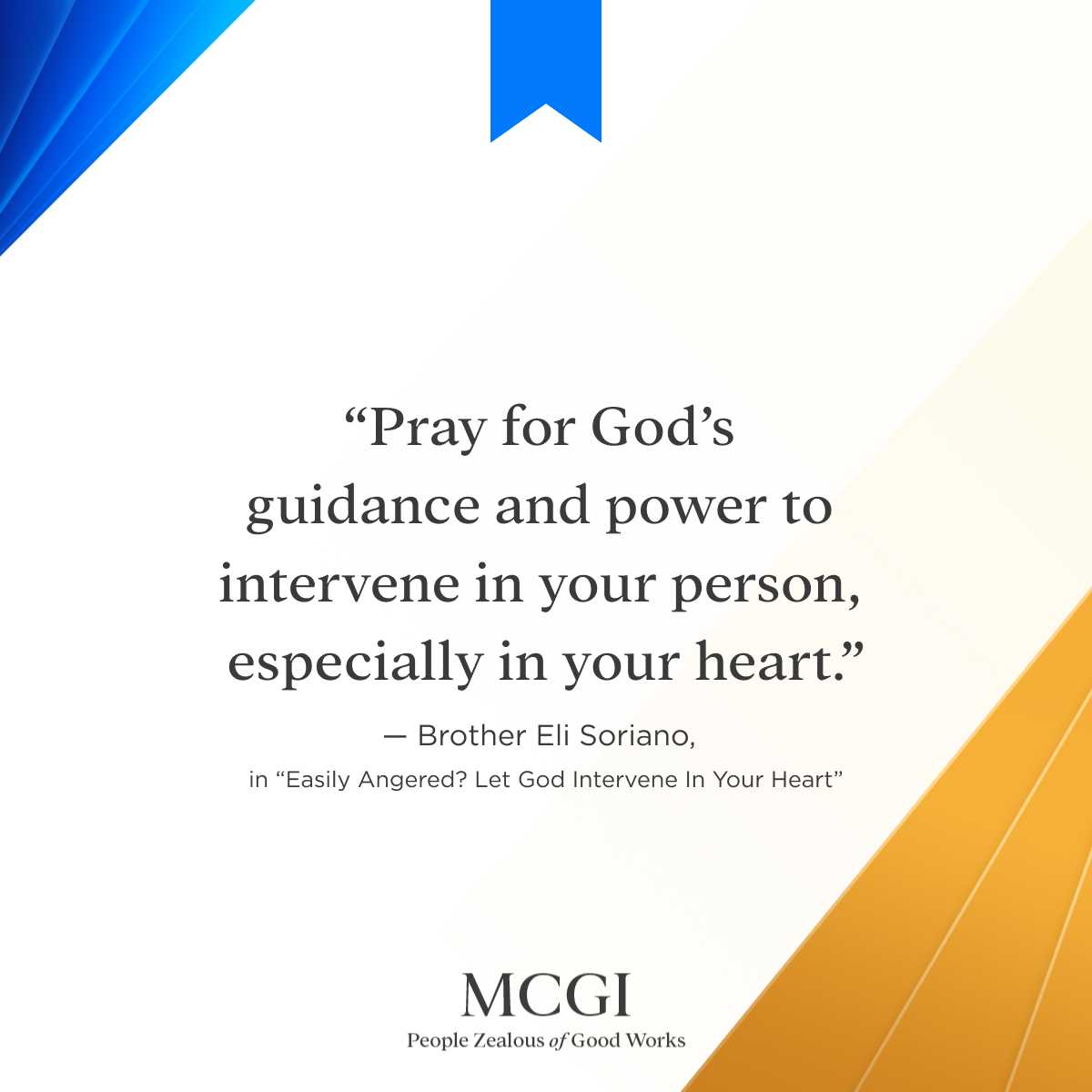 AngDatingDaanTV's tweet photo. "Pray for God’s guidance and power to intervene in your person, especially in your heart."

— Brother Eli Soriano, "Easily Angered? Let God Intervene In Your Heart"

#MCGIShinesWithLove
#MCGICares https://t.co/8mY4G2Neop