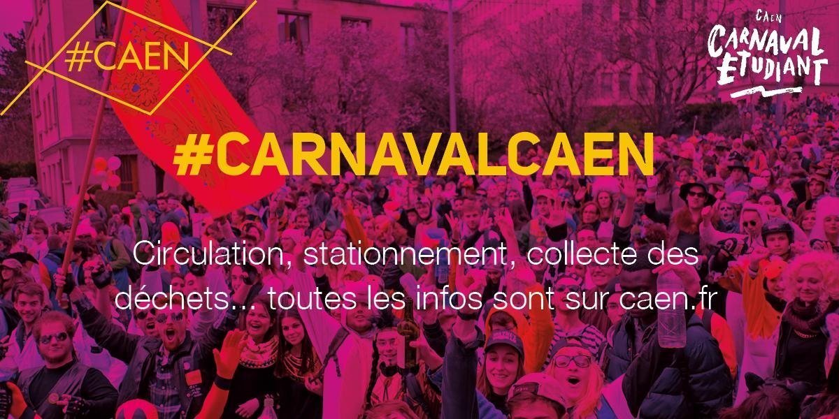CaenOfficiel's tweet photo. 🔴 Le #CarnavalCaen... c'est jeudi 30 mars ! Conditions de circulation et stationnement, fermeture de certains services municipaux, collecte des déchets, objets perdus... retrouvez en ligne toutes les mesures mises en place par la Ville de #Caen > https://t.co/08MlMLecY1. https://t.co/qZ27KJ8p0o