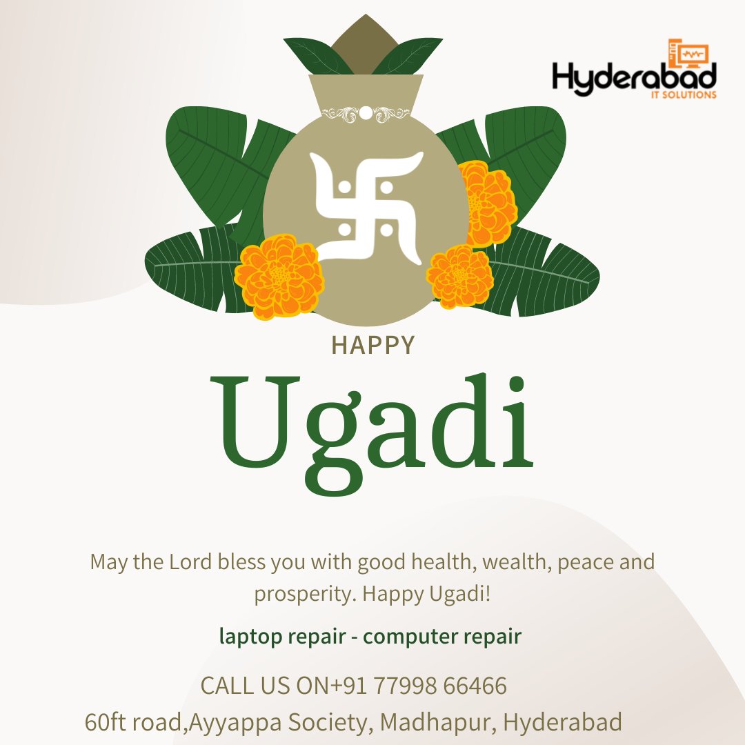 ItHyderabad's tweet photo. May this Ugadi bring peace and balance to your life. Wishing you a Happy Ugadi from laptop repair now https://t.co/32YGDSVLS3