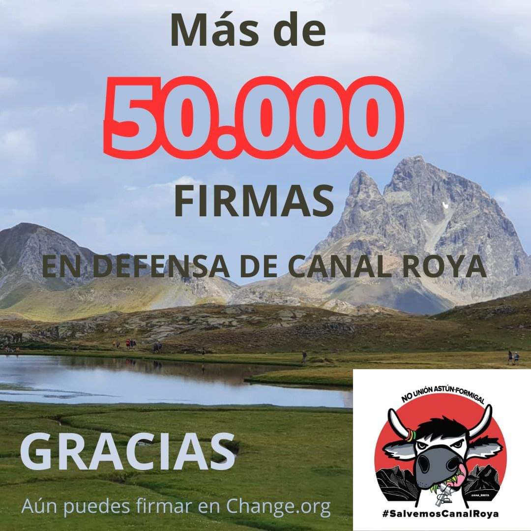 PDMAAragon's tweet photo. Decían los agoreros que no llegaríamos a las 50.000 firmas. Ya lo veis, gracias a vosotros y a vuestro apoyo, ya las hemos superado.
Ahora vamos a por las 75.000.
#SalvemosCanalRoya
#NoALaUniónEstaciones
#AnayetParqueNatural
#SalvemosCastanesa https://t.co/takxQme8dO