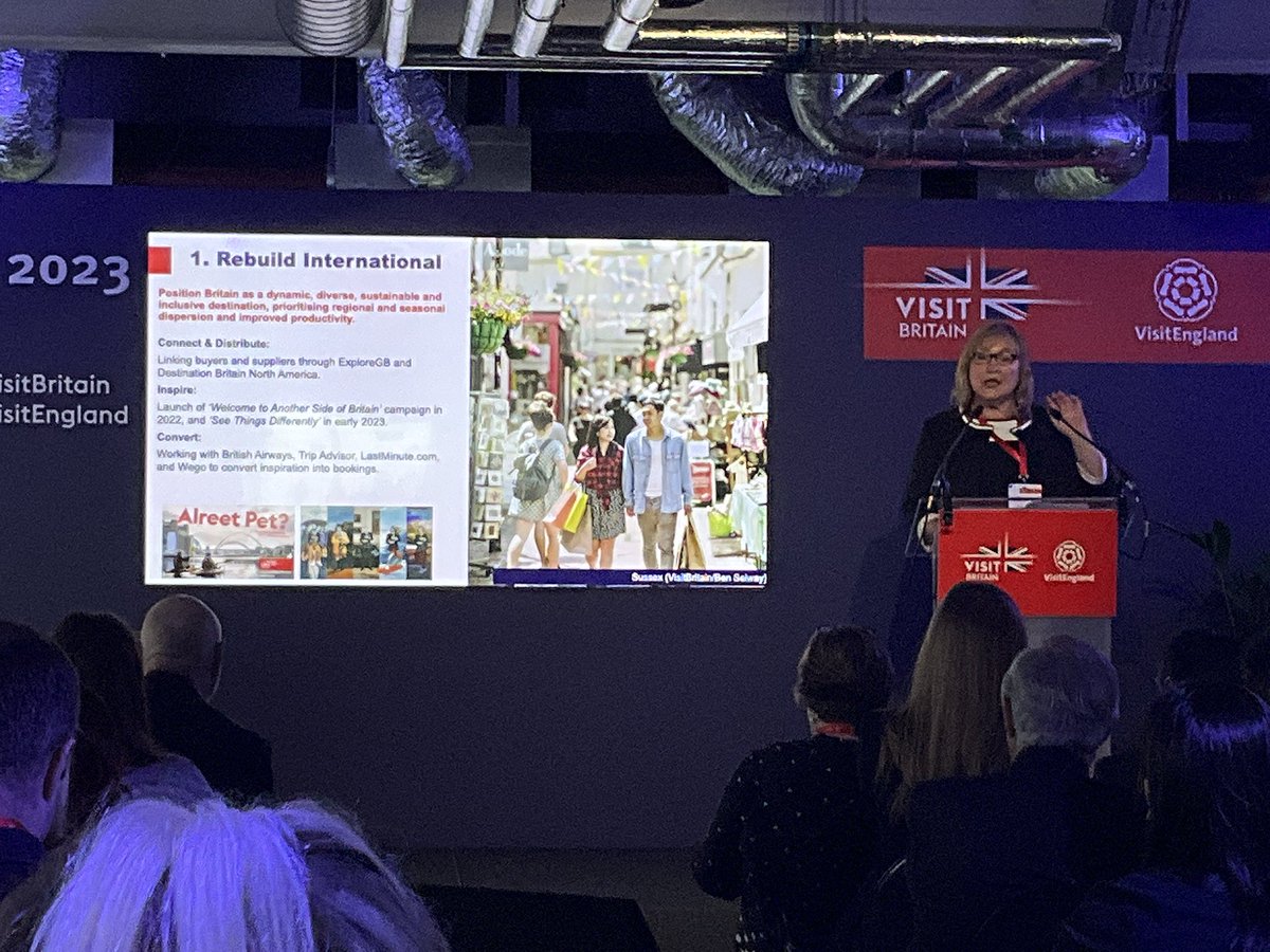 VisitBritainBiz's tweet photo. .@PatriciaYatesVB: We are rebuilding international visitor value through connecting with destinations, such as through our #ExploreGB, #DBNA & other events #VBVEAnnualReview https://t.co/tGNsvNWdmB