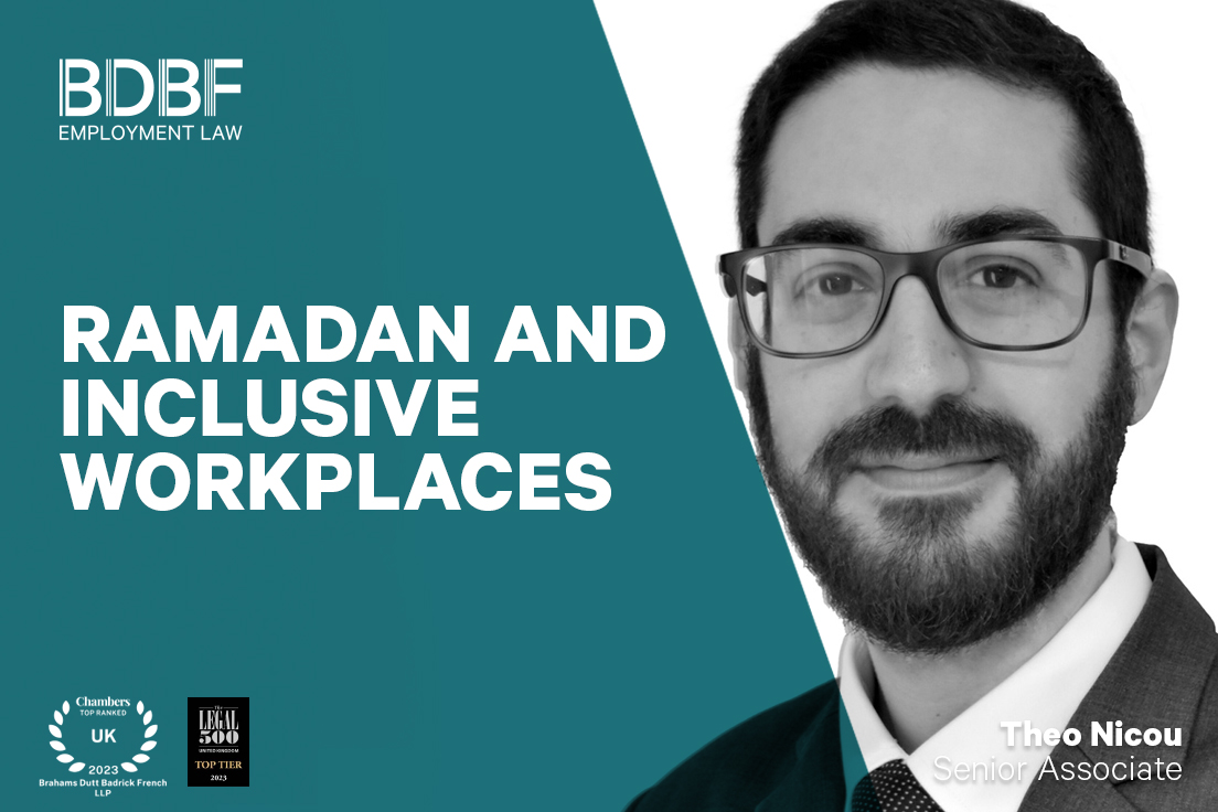 BDBF Employment Law (@bdbf_llp) on Twitter photo With Ramadan starting this evening, BDBF Senior Associate, <a href="/TheoNicou/">Theo Nicou</a>,  considers the Muslim Council of Britain’s Ramadan Guide which provides recommendations on what employers can do to provide a more inclusive work environment for Muslim staff.
Read👇 
bit.ly/3JYlr1C With Ramadan starting this evening, BDBF Senior Associate, <a href="/TheoNicou/">Theo Nicou</a>,  considers the Muslim Council of Britain’s Ramadan Guide which provides recommendations on what employers can do to provide a more inclusive work environment for Muslim staff.
Read👇 
bit.ly/3JYlr1C