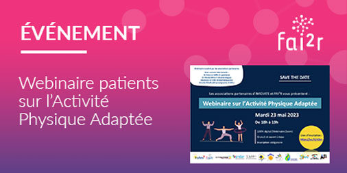 contactfai2r's tweet photo. 📣 Webinaire pour vos patients sur l’Activité Physique Adaptée 👟 RDV mercredi 23 mai 2023 à 18h 👉🏼 https://t.co/mvcBOqLZ0G Organisé par : #CRI_IMIDIATE, FAI²R et les associations 🤝 #APA #maladiesrares #fsmr ➡️ Inscription gratuite et ouverte à tous sur : https://t.co/tx4HDw3sTT https://t.co/VI6ZH5Lx3U
