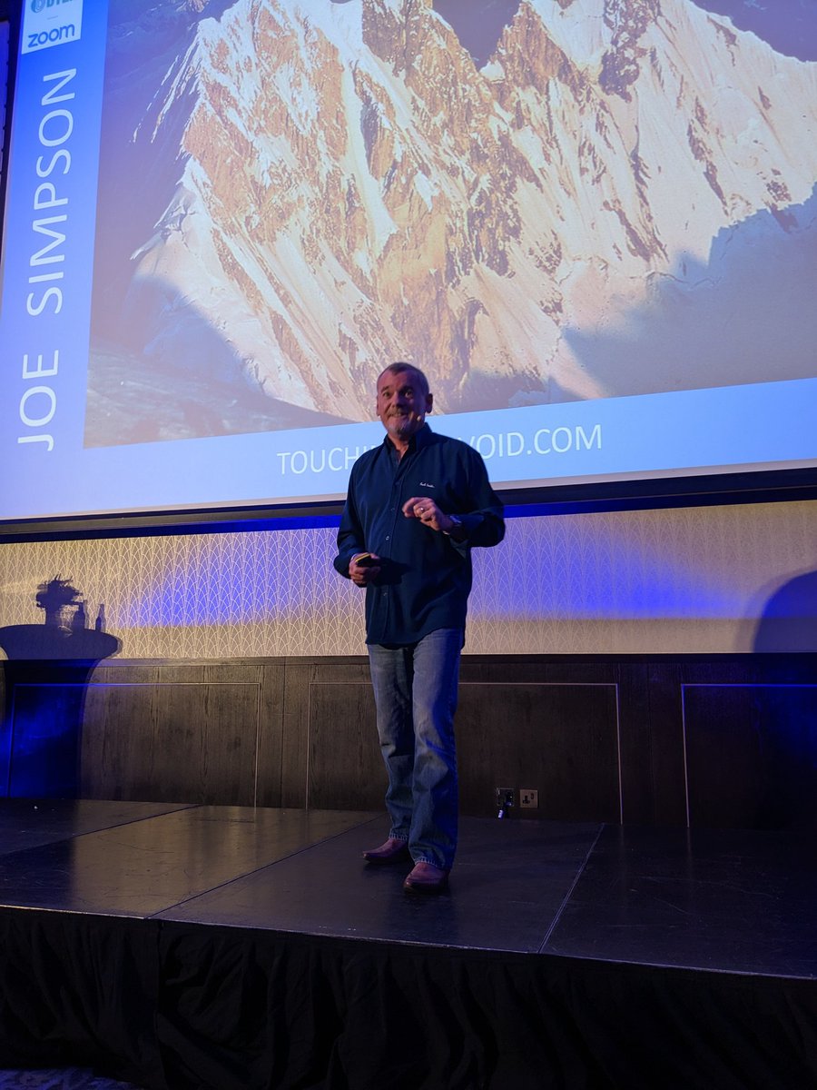 Deltek_Intl's tweet photo. What a powerful talk from mountaineer Joe Simpson on collaboration and teamwork to overcome life’s challenges #DeltekProjectNationLive https://t.co/QofTTN8F70