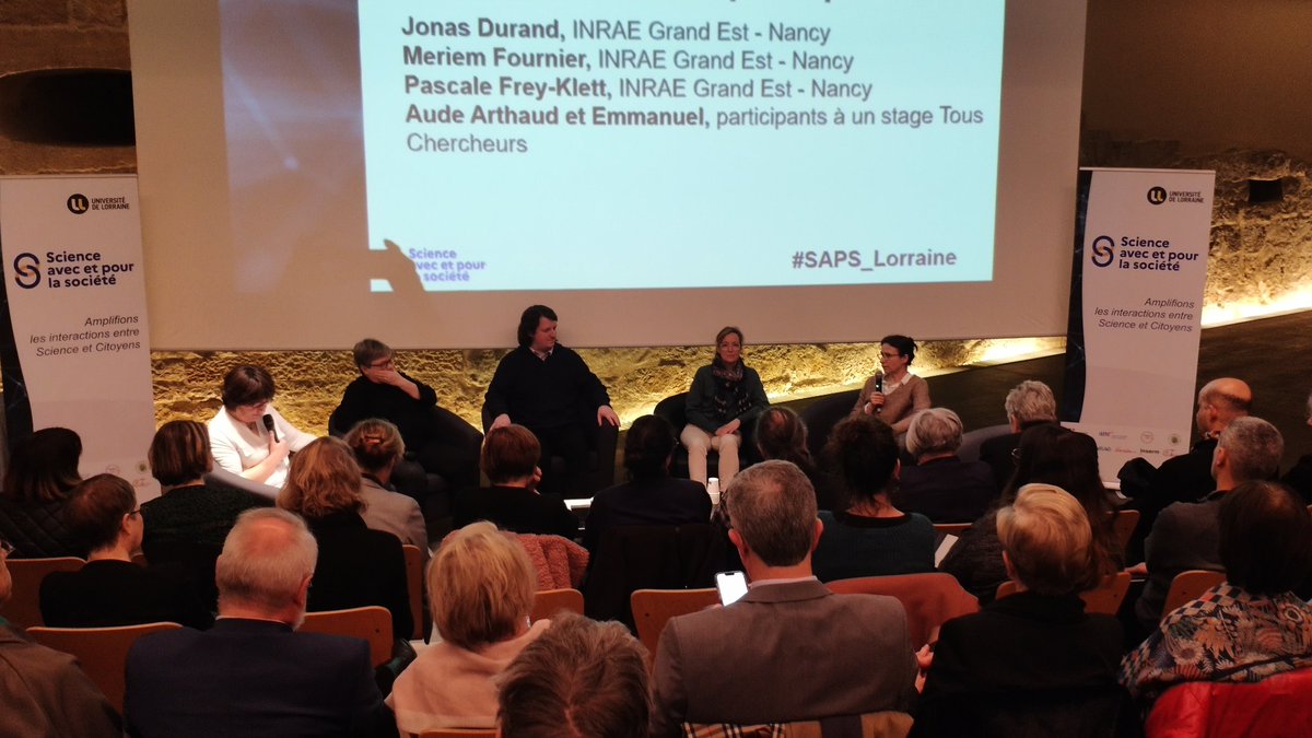 Séminaire de lancement #SAPS_Lorraine : table ronde sur les #sciencesparticipatives  Focus sur les projets de <a href="/TousChercheurs/">Tous Chercheurs</a> <a href="/ci_ticks/">CiTIQUE</a> avec <a href="/PascaleKlett/">Pascale Frey-Klett</a> et <a href="/FournierMeriem/">Meriem Fournier</a>