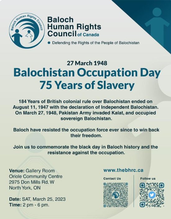 Jasmin Ahmed (@jasmcv8) on Twitter photo 2023-03-22 10:50:02 Pakistan forcibly occupied our land on March 27, 1948, & occupation has only brought poverty to #Balochistan, even though it is a rich land,owing to #Pakistan's exploitation of our resources & lack of desire to advance our region. #FreeBalochistan @ASADBALOCC @Balochzaag @hrw Pakistan forcibly occupied our land on March 27, 1948, & occupation has only brought poverty to #Balochistan, even though it is a rich land,owing to #Pakistan's exploitation of our resources & lack of desire to advance our region. #FreeBalochistan @ASADBALOCC @Balochzaag @hrw