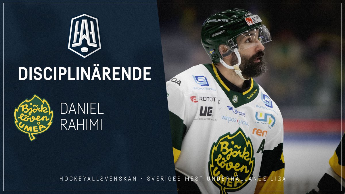 hockeyallsvensk's tweet photo. Anmälan.
📍 Daniel Rahimi i @Bjorkloven har anmälts till disciplinnämnden för en illegal check to the head i matchen mot @VasterasIK: https://t.co/KdiJ3KaIKt
#twittpuck #hockeyallsvenskan https://t.co/ymtY6lfHzP