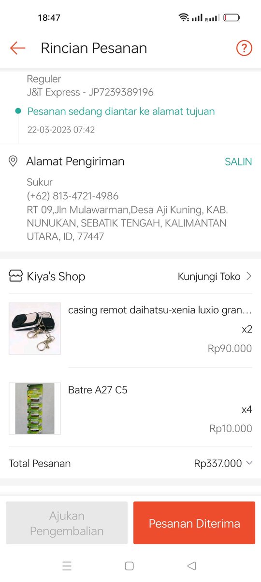 sukrie2014's tweet photo. @jntexpressid kenapa paket saya sudah sampai di kota tujuan tanggal 21/3/2023 tapi belum di hantar ke alamat saya yang jarak nya  cuma beberapa kilometer https://t.co/skS185mhvF