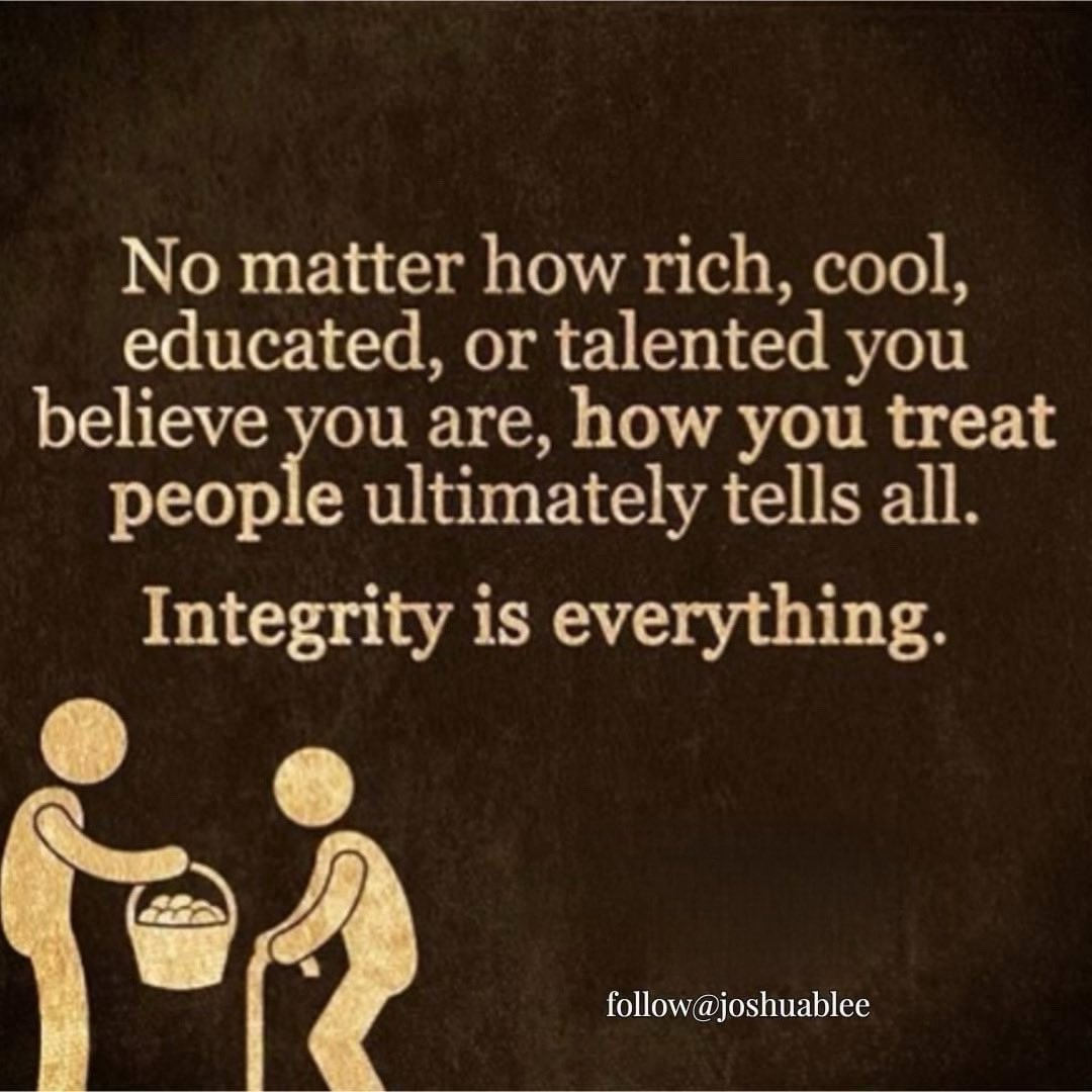 thejoshuablee's tweet photo. GM #famiLEE 
 Integrity isn't a sometimes thing - it's everything! Moral courage, unscrupulous determination and an uncompromising spirit leads to success. #integrity #motivation #powerofintegrity https://t.co/VdCsOez1Yc