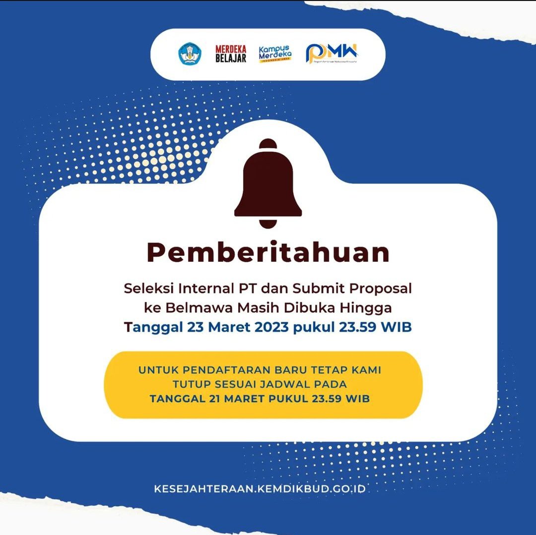 lldikti5's tweet photo. Diperpanjang sampai besok! Bagi #kawanlima yang belum submit proposal #p2mw masih dibuka sampai besok, kecuali pengajuan baru. https://t.co/UKPQILI3HA