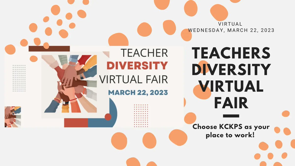 KCKPSHR is at the Teachers Diversity Virtual Fair! @CareerEco Can't wait to meet some awesome teaching candidates! #iamkckps #jointheteam @kckschools