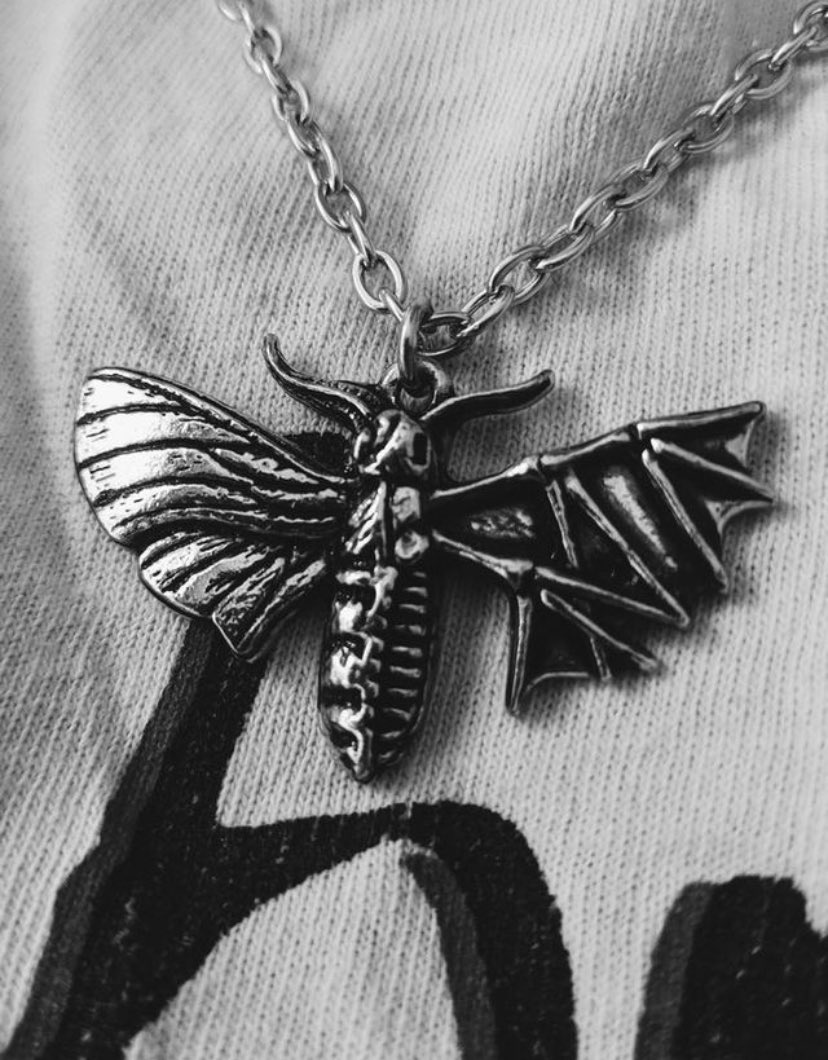 moralityends's tweet image. hello holding absence family, i’m in search of these things:
- stainless steel moth necklace
- old guitar picks
- old t-shirts/longsleeves (size XL, maybe L)
