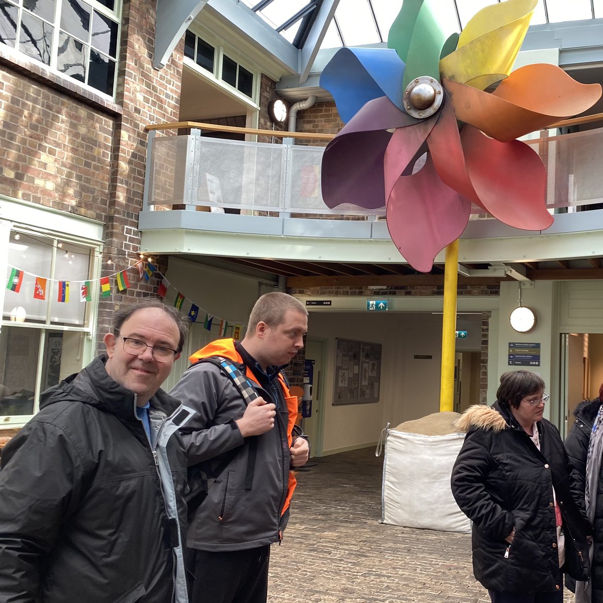 NSPeopleFirst's tweet image. This morning our #FriendsTogether group met @westonmuseum for a coffee, a chat and to see the  #QuentinBlake exhibition.

Kerrie took her childhood books along from 1984 and we matched illustrations in the books to those in the exhibition. 

James designed his own book cover too!