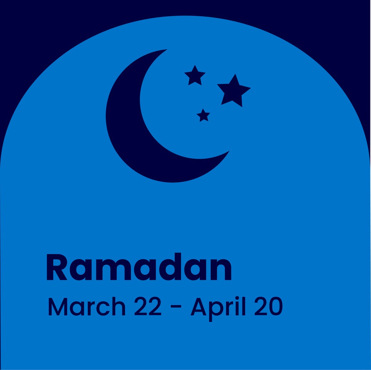 Ramadan Mubarak to students, families and staff who are celebrating in the community! We wish all who are observing #Ramadan a healthy, peaceful, and joyous month. 🌙💙

💡 Ramadan is a holy month of fasting, introspection and prayer for Muslims. It ends with Eid al-Fitr in April