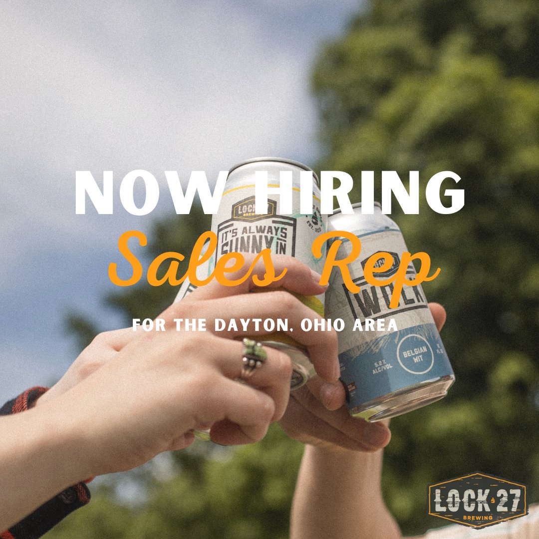 Lock 27 Brewing is hiring a Dayton-based Brewery Representative to join our Sales Team! We’re looking for a goal-oriented, energetic, and passionate craft beer lover, to join our growing Independent Craft Brewery. 

More info can be found here: lock27brewing.com/careers/brewer…